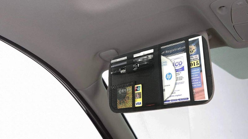 ZugGear Car Sun Visor Organizer, Auto Visor Holder Interior Accessories Pocket Organizer - Car Registration Holder Document Storage Pouch Pen Holder - Black - Image 4